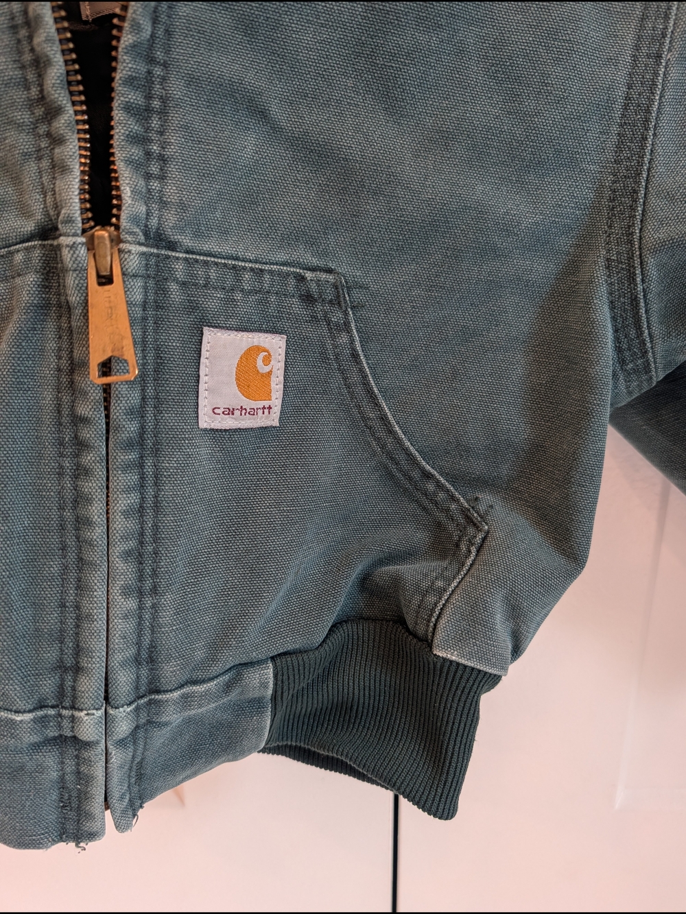 CARHARTT Toddler Teal Hooded Insulated Canvas Duck Coat Size 4T - Picture 2 of 9
